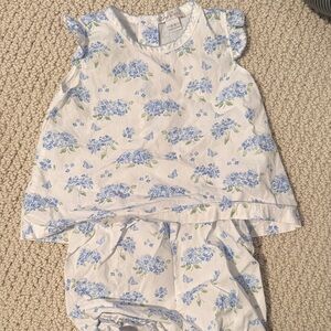 Kissy Kissy White Baby Floral Set with Blue and Green Accents